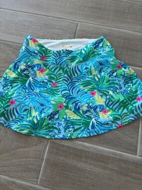 Lilly Pulitzer Aqua, Green & Pink Tropical Skater Skirt
